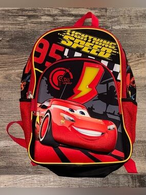 Disney Pixar’s Lightning McQueen Red & Yellow Kids Backpack light-up speed